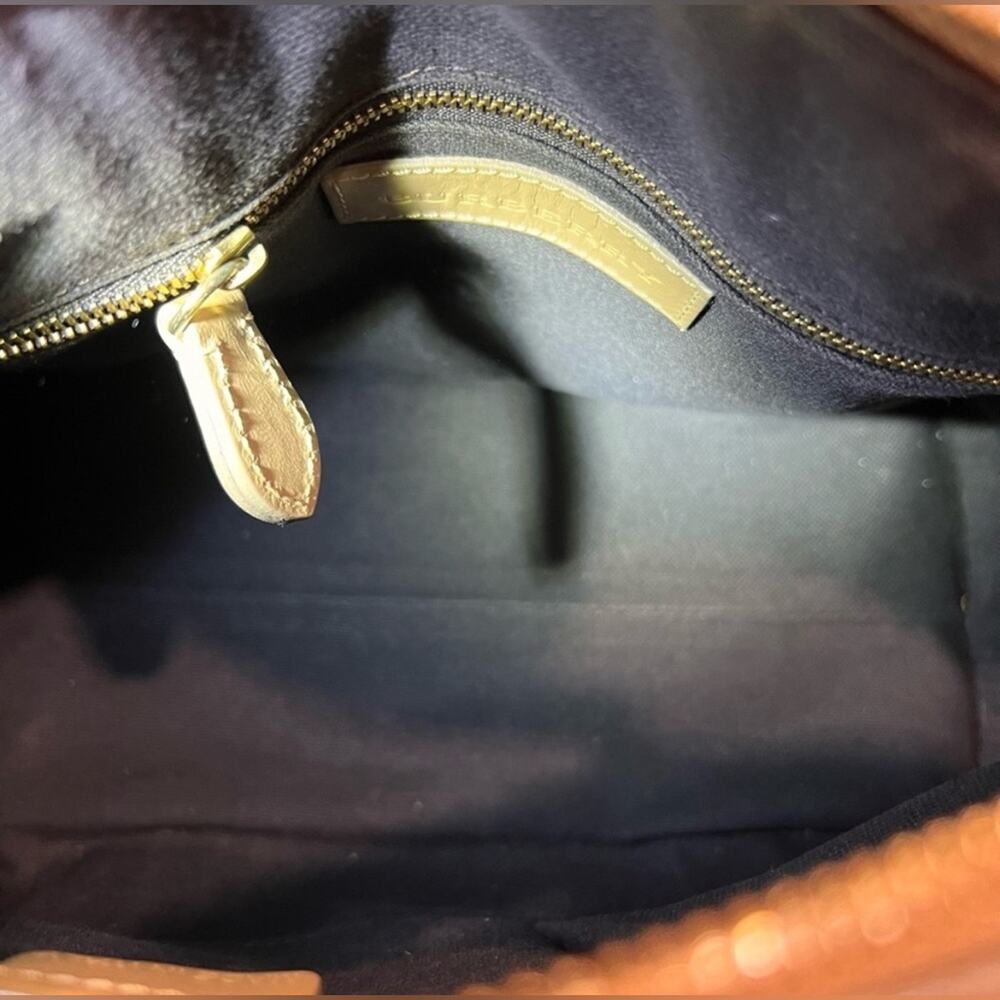Burberry Alchester Leather Suede Two Way Bowler Bag Zip Close Gold Tone Hardware - Picture 10 of 10